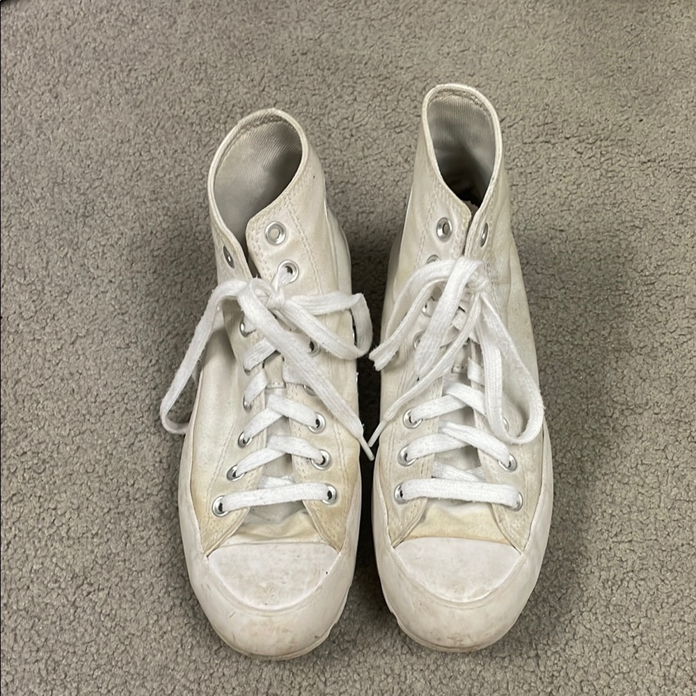 Classic White Converse Lace-Up Sneakers
